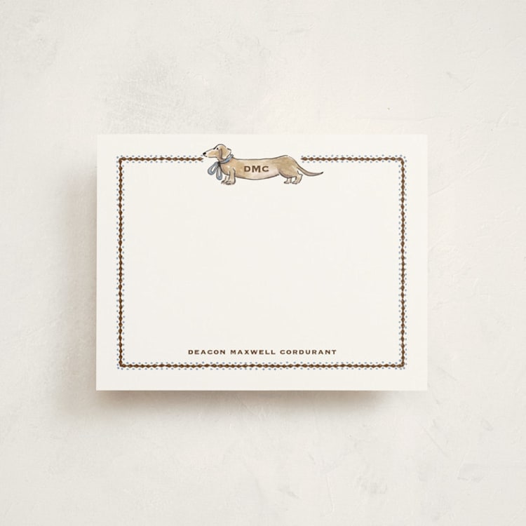 "CANINO" - Personalized Stationery Cards in Sky by Pati Cascino - Front