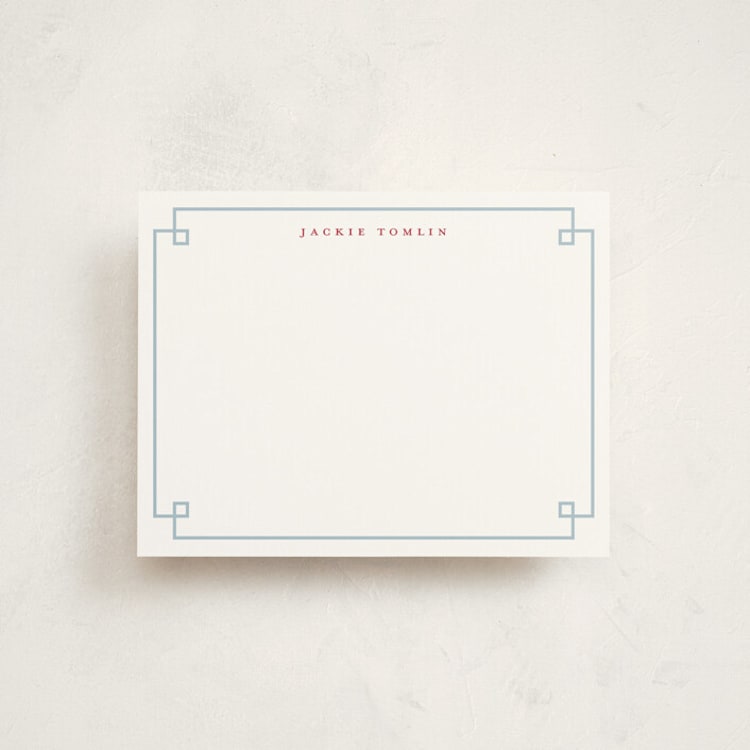"Timeless Frame" - Personalized Stationery Cards in Frost by Alston Foster - Front
