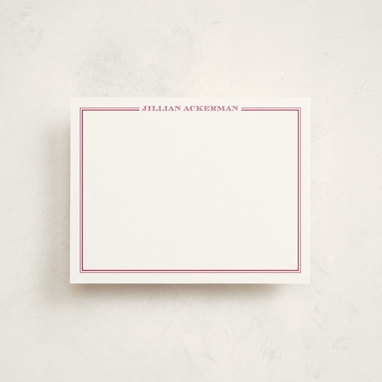 "the lady" - Personalized Stationery Cards in Fuchsia Rose by The Social Type - Front