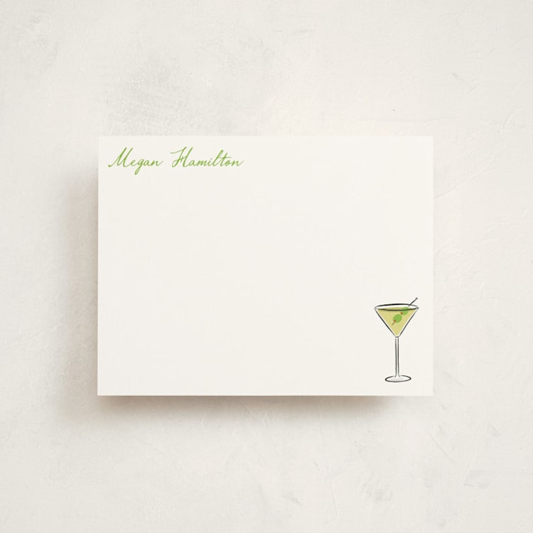 "Martini" - Personalized Stationery Cards in Lime by chocomocacino - Front