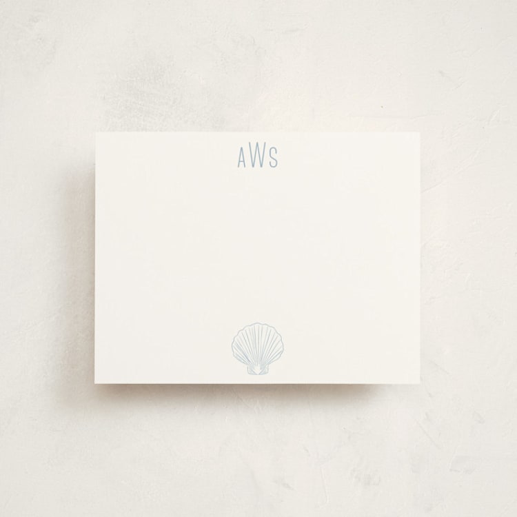 "Seashell" - Personalized Stationery Cards in Shell by Shiny Penny Studio - Front