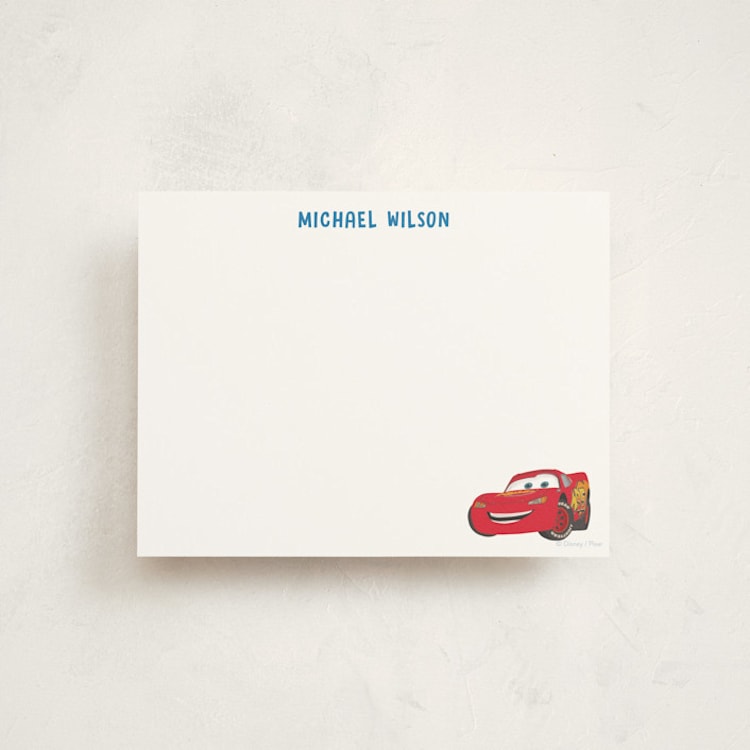 "Disney and Pixar's Race car wish" - Personalized Stationery Cards in Pond by Creo Study - Front