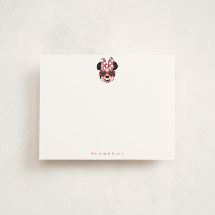 "Shine Bright Disney Minnie" - Personalized Stationery Cards in Bubblegum by Kacey Kendrick Wagner - Front