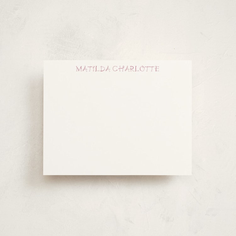 "Bold Ribbon" - Personalized Stationery Cards in Petal by Mellary Bitner - Front