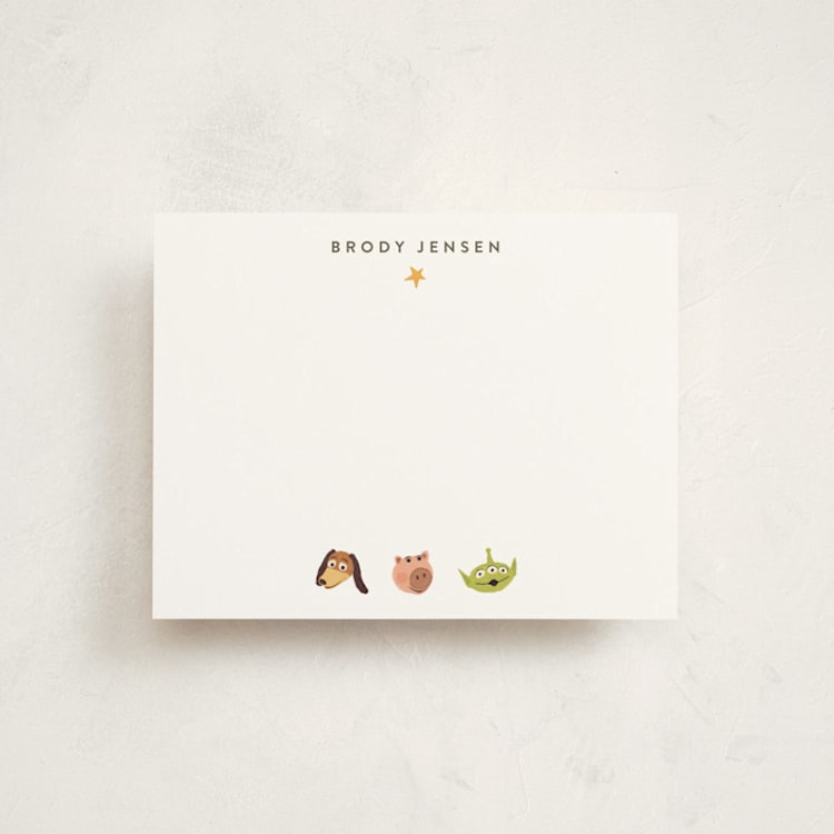 "Pixar's Toy Story Toys" - Personalized Stationery Cards in Cloud by Dani Lugato - Front