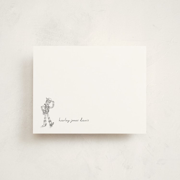 "Pixar's Woody in pencil" - Personalized Stationery Cards in Cloud by Anna Black - Front