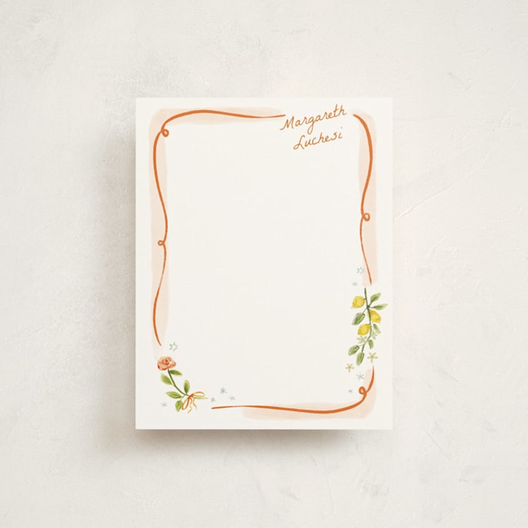 "Giardino" - Personalized Stationery Cards in Flame by Pati Cascino - Front