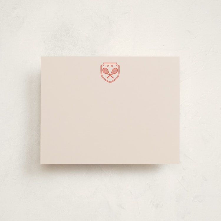 "Racquet" - Personalized Stationery Cards in Verona Sunset by Megan Davis - Front