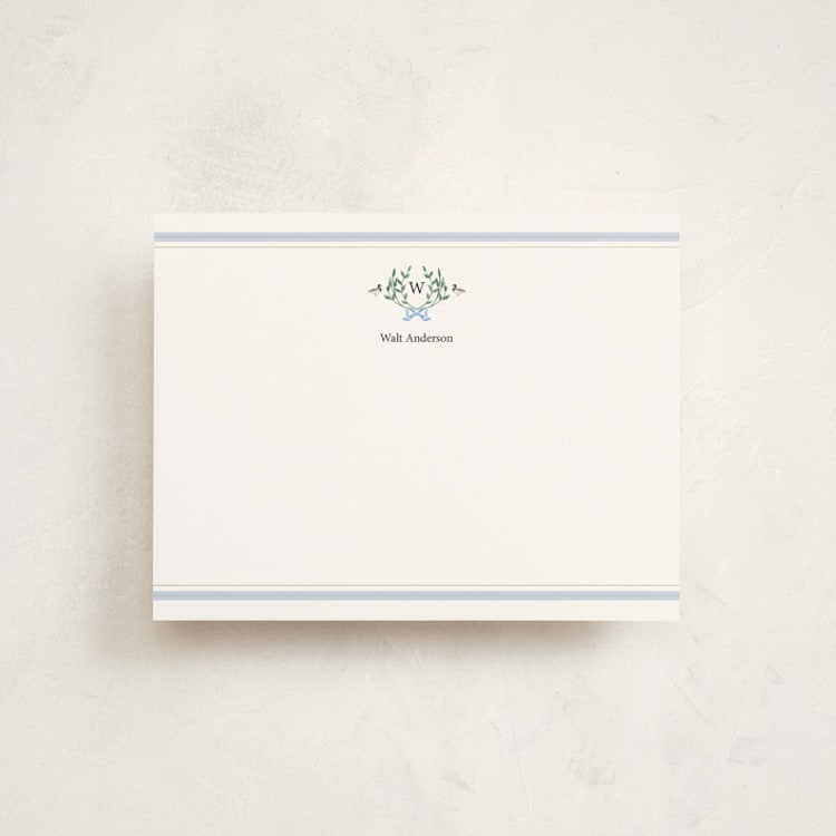 "Southern Mallard Duck" - Personalized Stationery Cards in Powder by Rebecca Marchese - Front