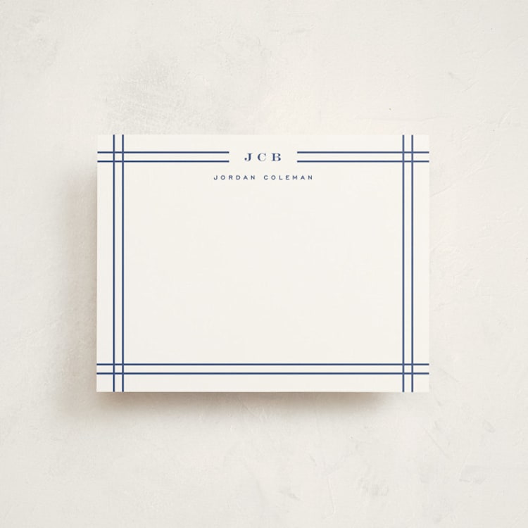 "Modern lines" - Personalized Stationery Cards in Classic Blue by Yuliya Evseeva - Front