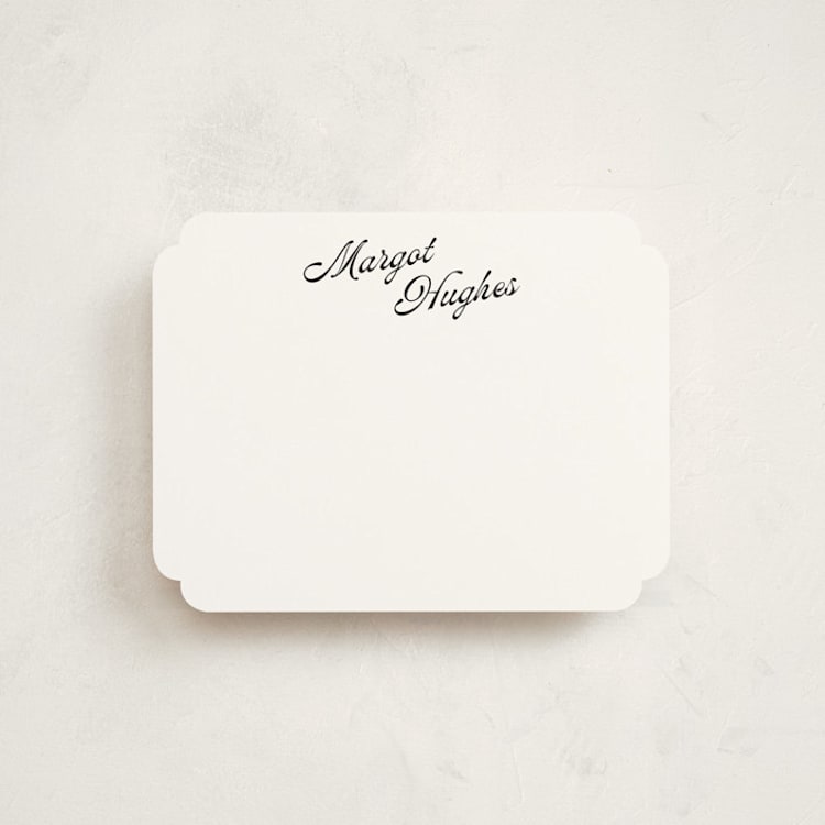 "Vintage Hotel" - Personalized Stationery Cards in Raven by Morgan Kendall - Front