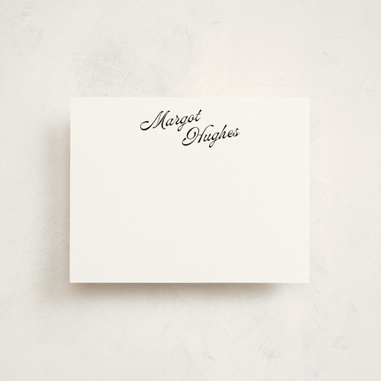 "Vintage Hotel" - Personalized Stationery Cards in Raven by Morgan Kendall - Front