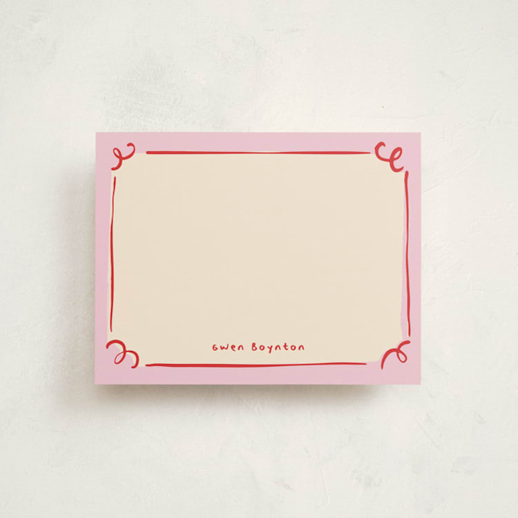 "curly corners" - Personalized Stationery Cards in Candy by Anastasia Makarova - Front