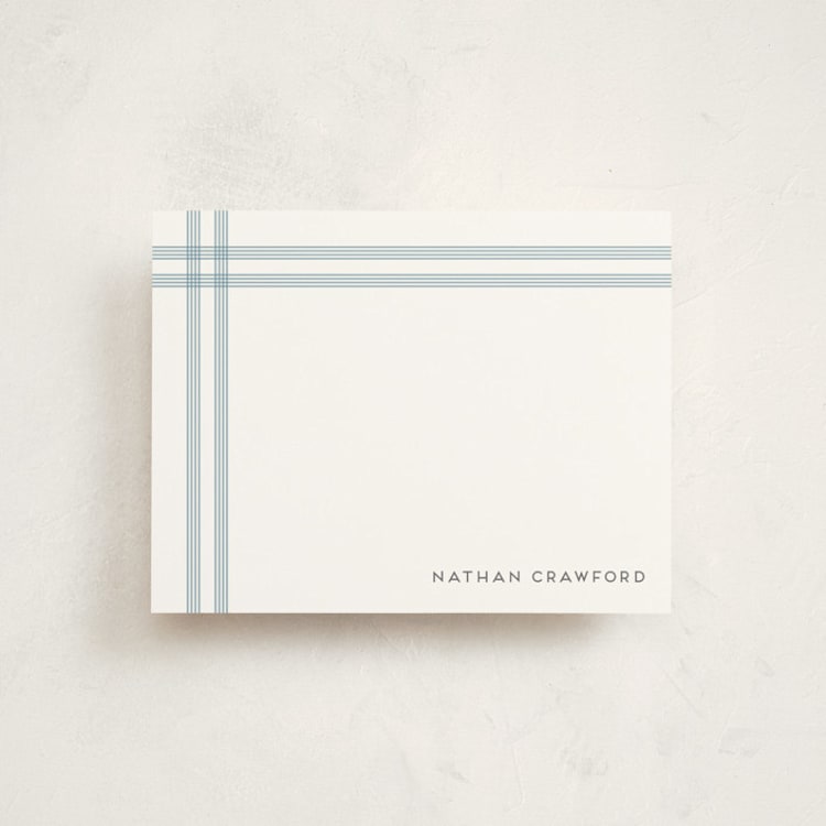 "Framed" - Personalized Stationery Cards in Denim by Jenny Millington - Front