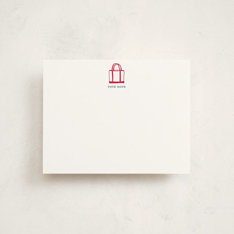 "Boat Tote" - Personalized Stationery Cards in Lobster by Erika Firm - Front