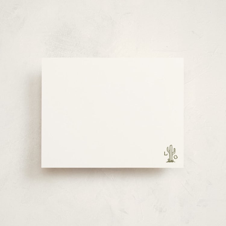 "pearl snap" - Personalized Stationery Cards in Cactus by Megan Davis - Front