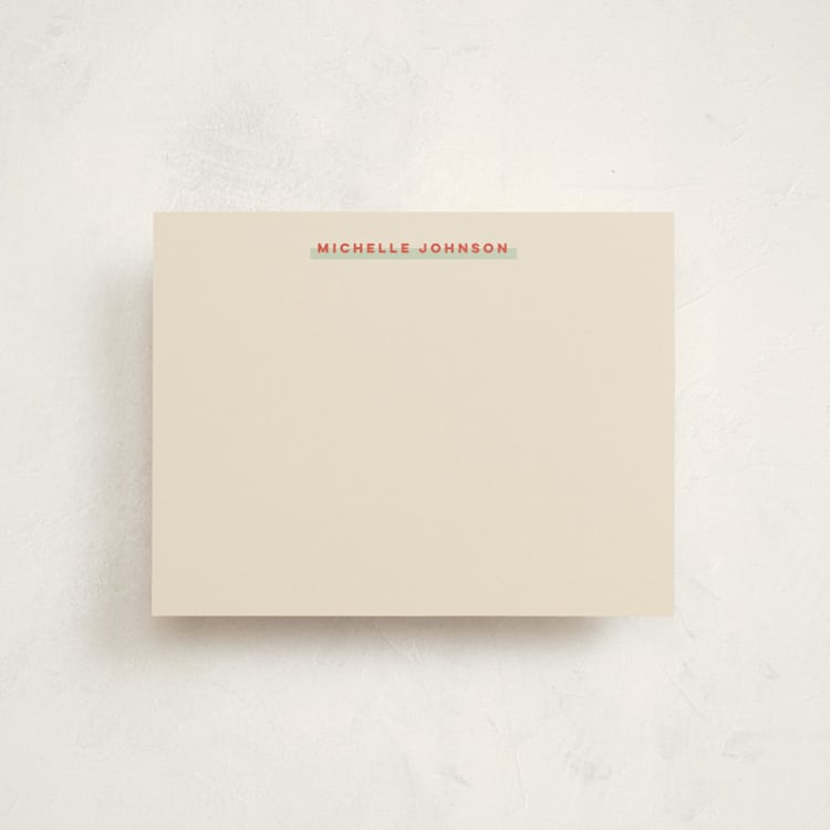 "Highlight" - Personalized Stationery Cards in Mint by elithing - Front