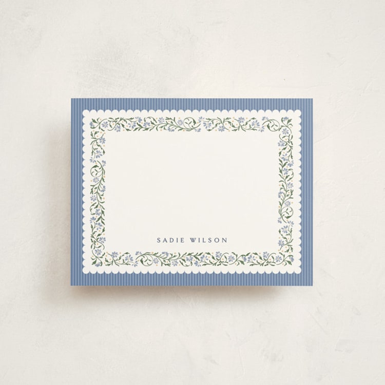 "Parker" - Personalized Stationery Cards in Cornflower by Erin L. Wilson - Front
