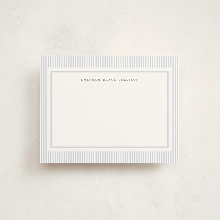 "seersucker" - Personalized Stationery Cards in Sky by Sara Hicks Malone - Front