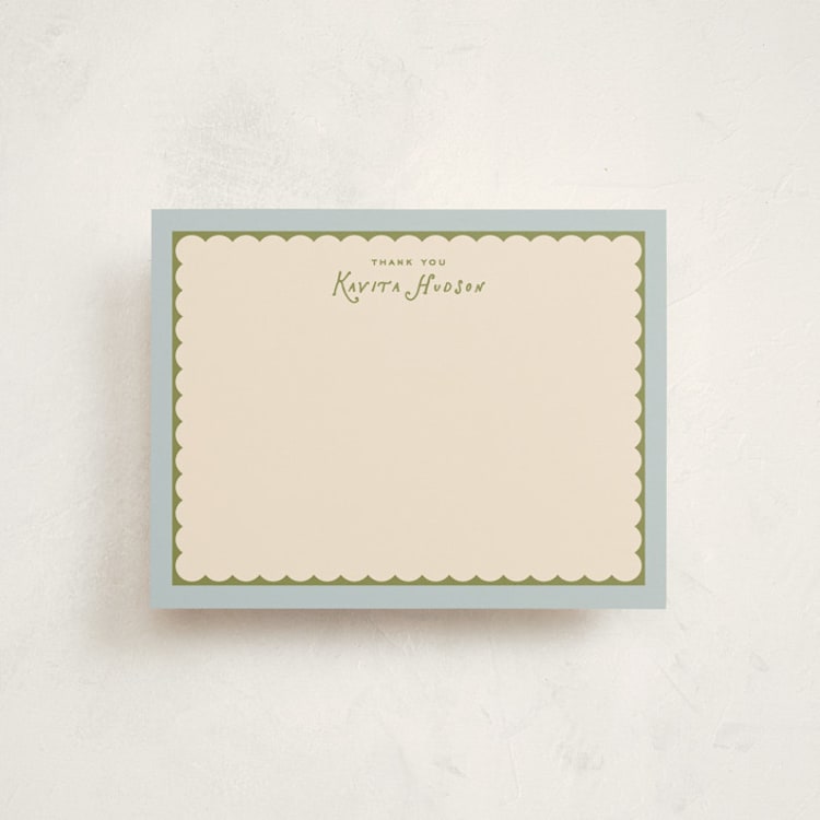 "Parfait" - Personalized Stationery Cards in Ocean by Creo Study - Front