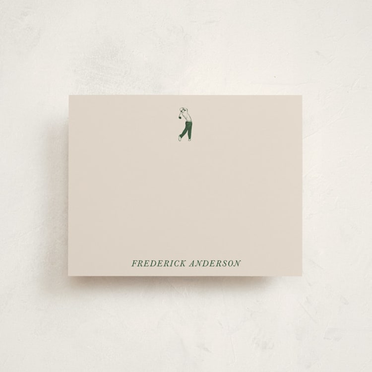 "Golf" - Personalized Stationery Cards in Forest by Vera Lim - Front