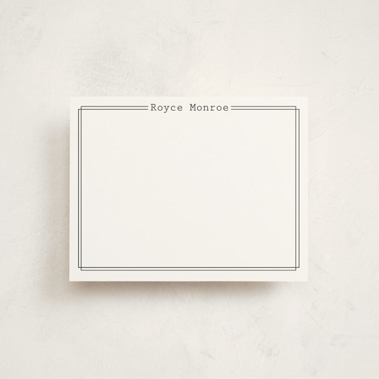 "Outlined" - Personalized Stationery Cards in Charcoal by Ashlee Townsend - Front