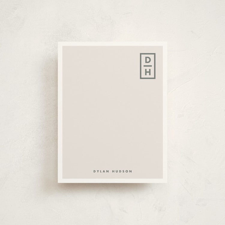 "Cornered" - Personalized Stationery Cards in Cinders by Sara Hicks Malone - Front