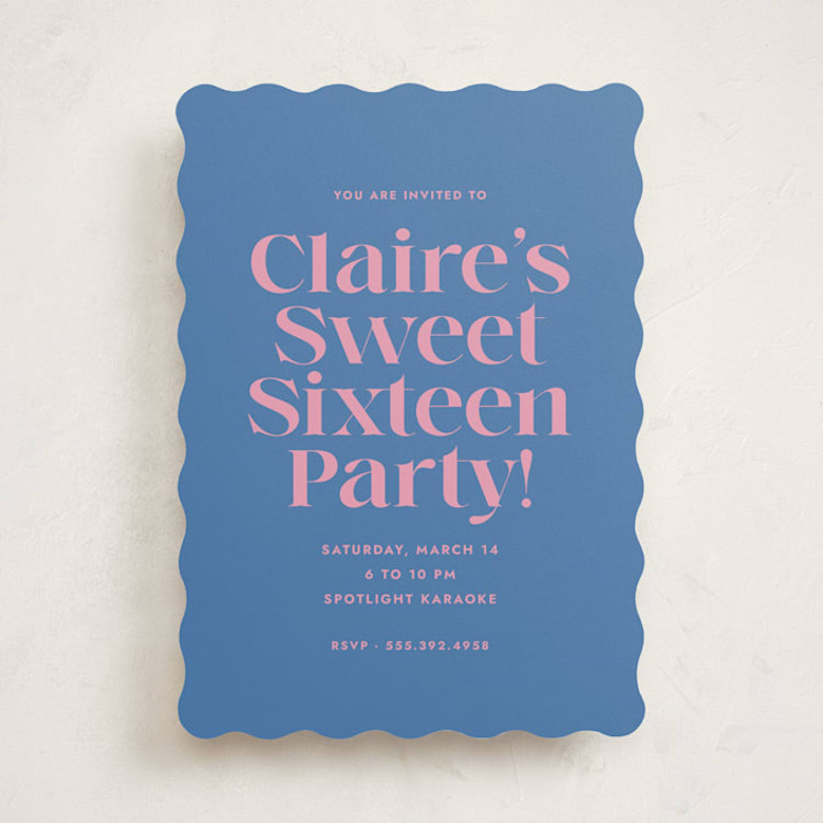 "Text" - Sweet Sixteen Party Invitations in Bubblegum by Megan Davis - Front