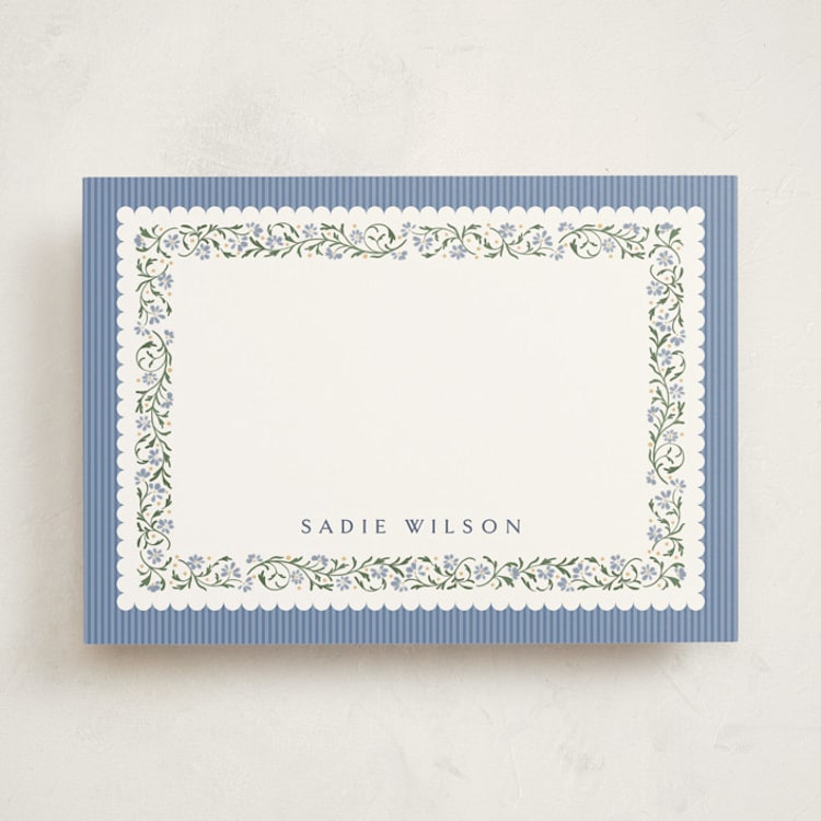 "Parker" - Personalized Stationery Cards in Cornflower by Erin L. Wilson - Front