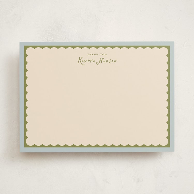 "Parfait" - Personalized Stationery Cards in Ocean by Creo Study - Front