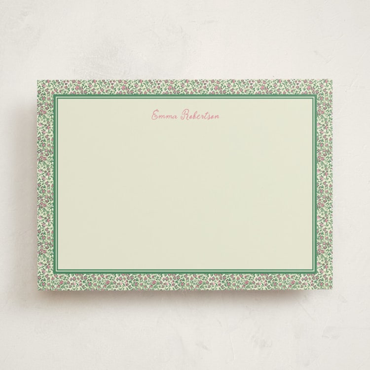 "Petite Fleur" - Personalized Stationery Cards in Meadow by Jenna Holcomb - Front