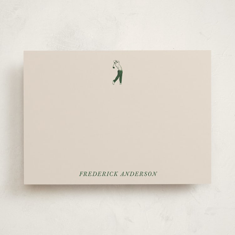 "Golf" - Personalized Stationery Cards in Forest by Vera Lim - Front