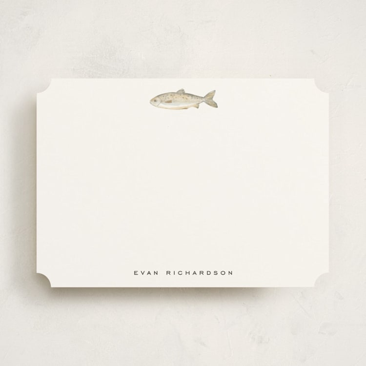 "fish" - Personalized Stationery Cards in Fog by Petra Kern - Front