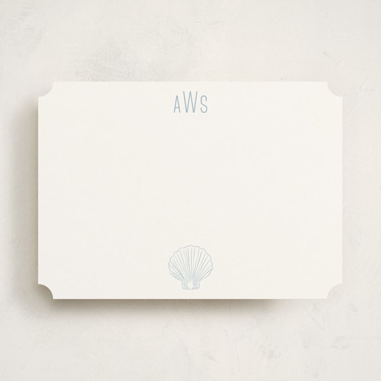 "Seashell" - Personalized Stationery Cards in Shell by Shiny Penny Studio - Front