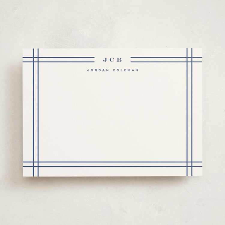"Modern lines" - Personalized Stationery Cards in Classic Blue by Yuliya Evseeva - Front