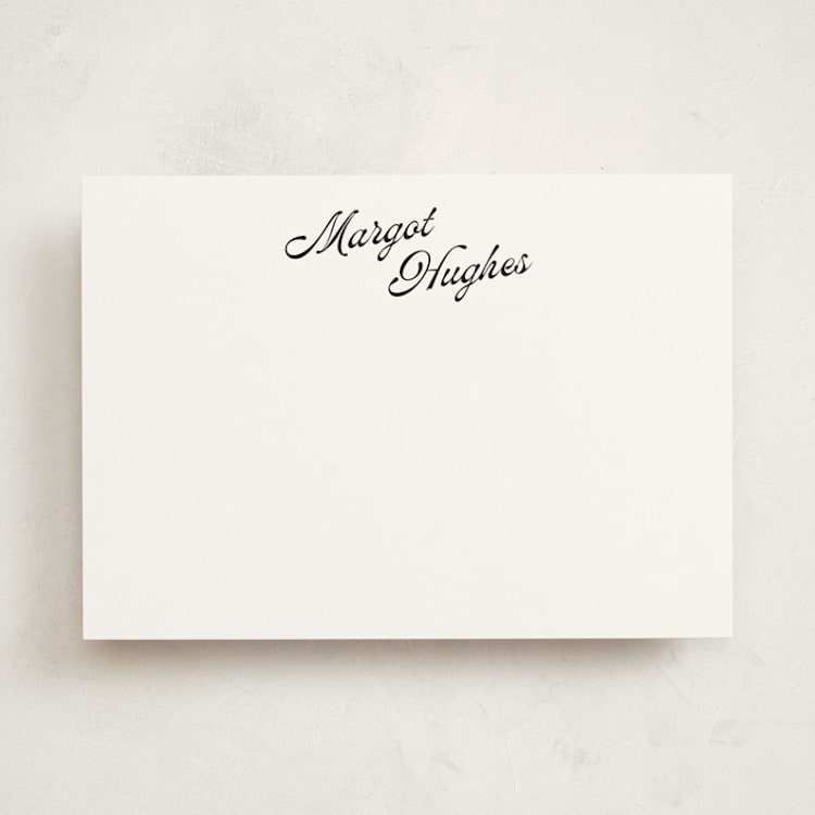 "Vintage Hotel" - Personalized Stationery Cards in Raven by Morgan Kendall - Front