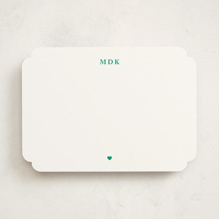 "A Little Heart" - Personalized Stationery Cards in Grass by mo kelley - Front