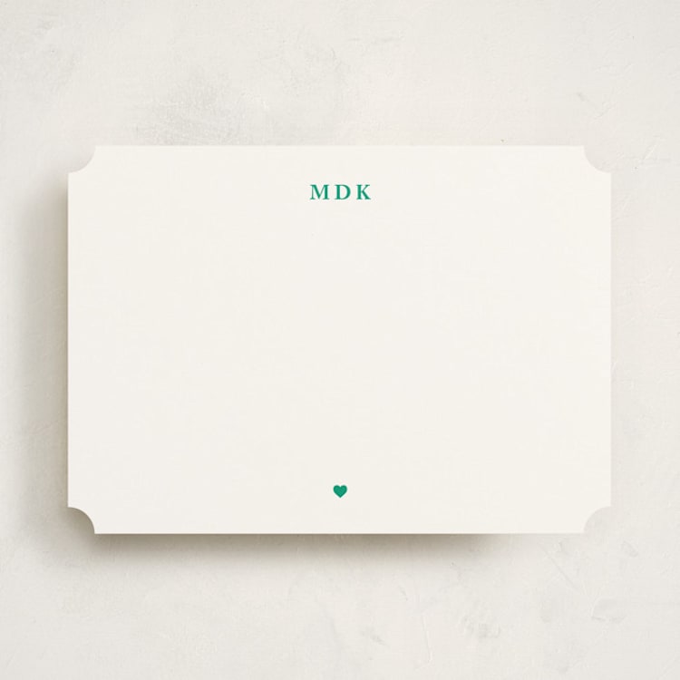 "A Little Heart" - Personalized Stationery Cards in Grass by mo kelley - Front