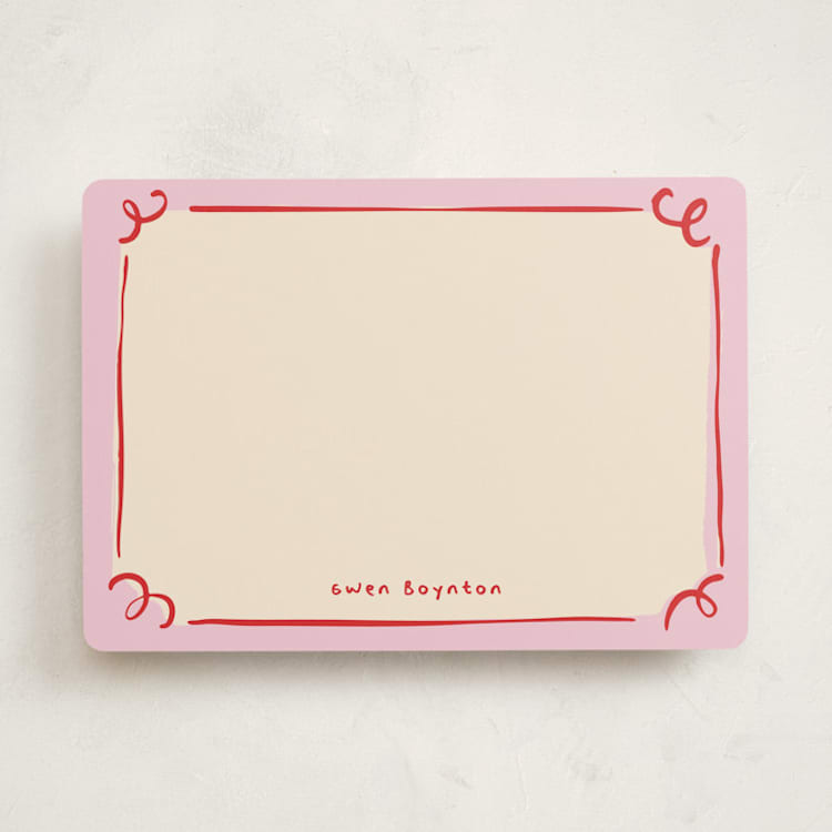 "curly corners" - Personalized Stationery Cards in Candy by Anastasia Makarova - Front