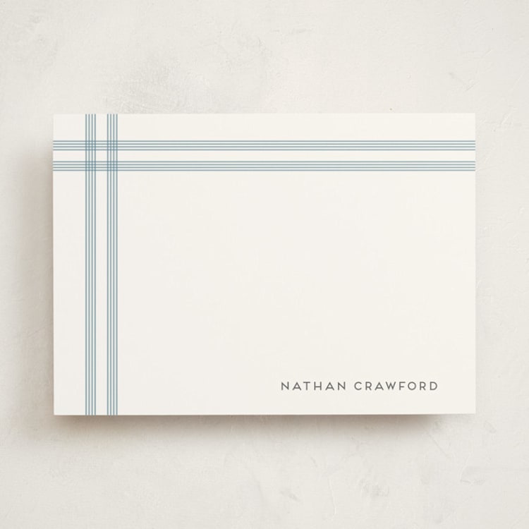 "Framed" - Personalized Stationery Cards in Denim by Jenny Millington - Front