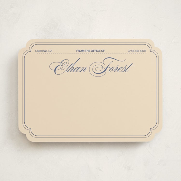 "From the Office Vintage" - Personalized Stationery Cards in Cream by Abby Fabrizio - Front