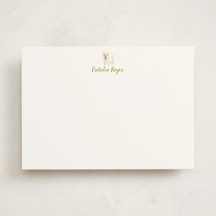 "West Highland Terrier" - Personalized Stationery Cards in Clover by Sarah Knight - Front