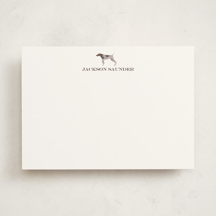 "German Shorthaired Pointer" - Personalized Stationery Cards in Truffle by Baumbirdy - Front