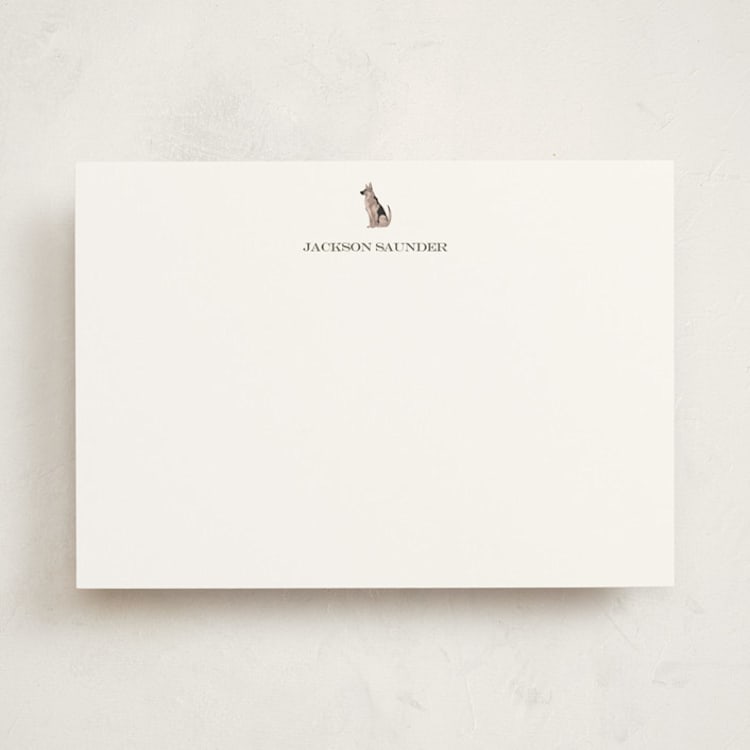 "German Shepherd" - Personalized Stationery Cards in Stone by Baumbirdy - Front