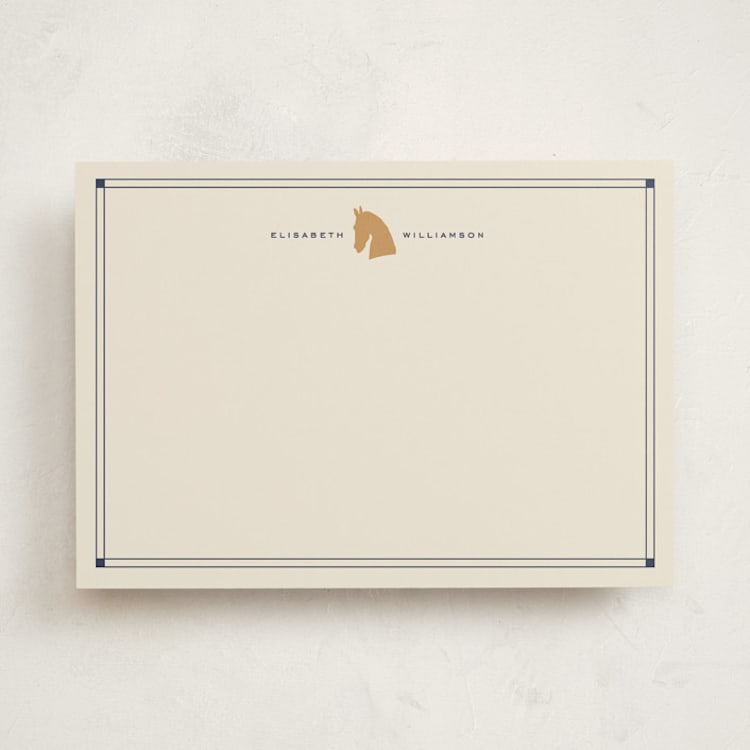 "Sport Classic" - Personalized Stationery Cards in Equestrian by Sarah Rosenthal - Front