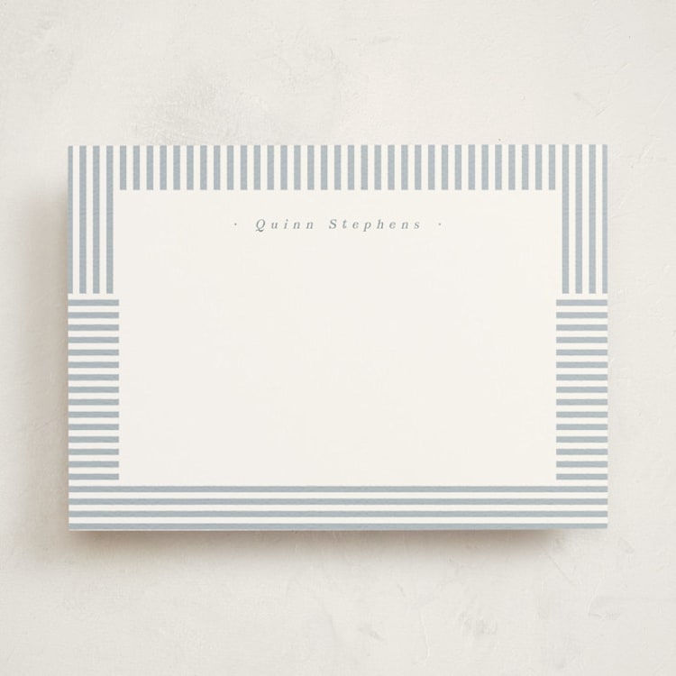"Spring striped" - Personalized Stationery Cards in Water by Lea Delaveris - Front