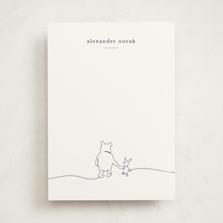 "A Simple Stroll | Winnie The Pooh" - Personalized Stationery Cards in Royal by Britt Mills - Front