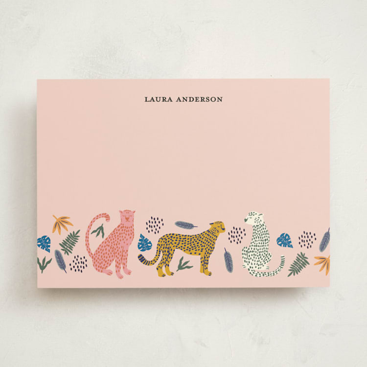 "Sweet tropical" - Personalized Stationery Cards in Flamingo by iamtanya - Front