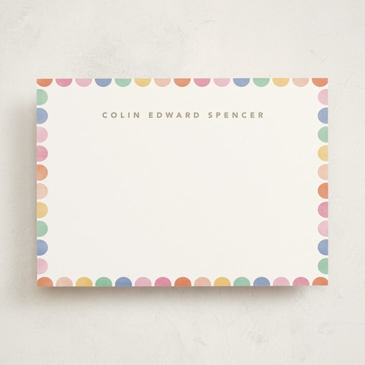 "Rainbow dots" - Personalized Stationery Cards in Rainbow by Creo Study - Front