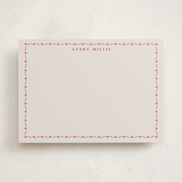 "Starry Wonder" - Personalized Stationery Cards in Marshmallow by Alston Foster - Front